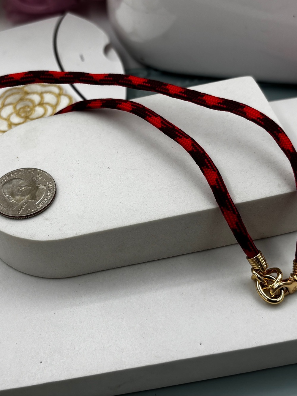 ROXANNE ASSOULIN The Happy Cord Charm Necklace blood orange Without Charm firm p - Picture 9 of 9